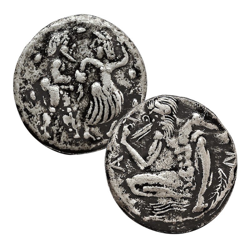 新品仿古希腊银币荷马史诗神话古硬币月亮女神太阳神宙斯星座守
