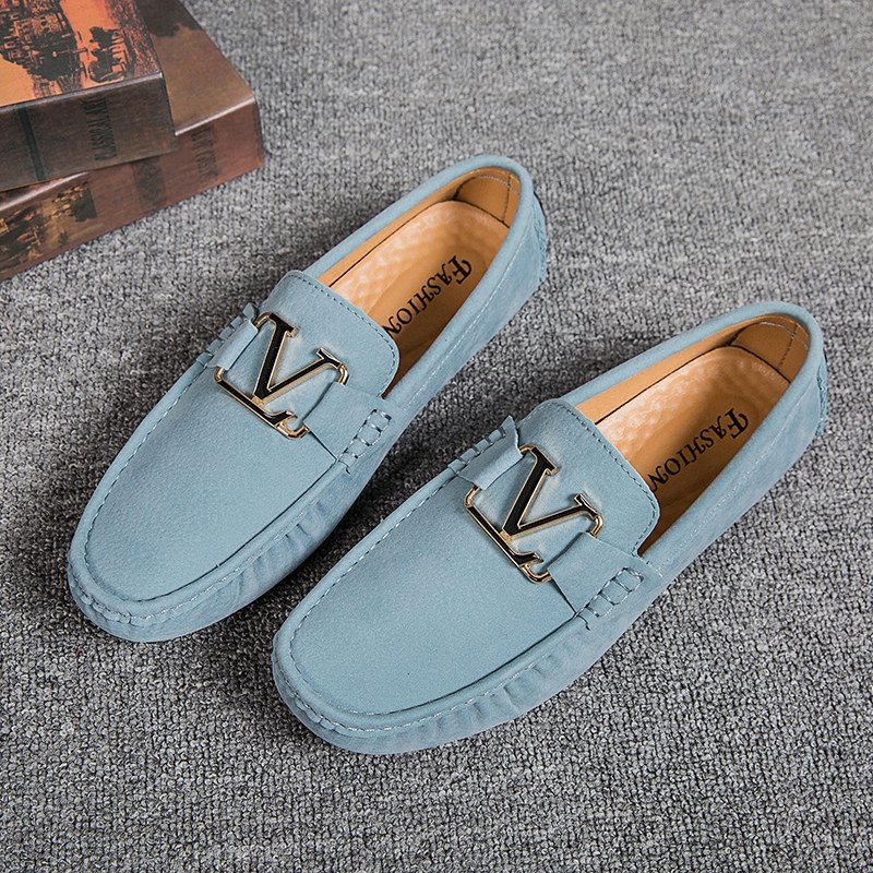 2023春季新款男士豆豆鞋韩版搭扣时尚休闲鞋磨砂反绒一脚蹬懒人鞋,流行男鞋,乐福鞋（豆豆鞋）,淘宝优惠券,粉丝福利购,淘宝优惠卷