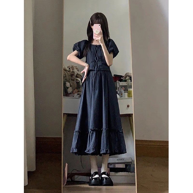 炸街网红小个子穿搭一整套女夏泡泡袖上衣牛仔半身裙甜辣两件套装,女装/女士精品,时尚套装,淘宝优惠券,粉丝福利购,淘宝优惠卷