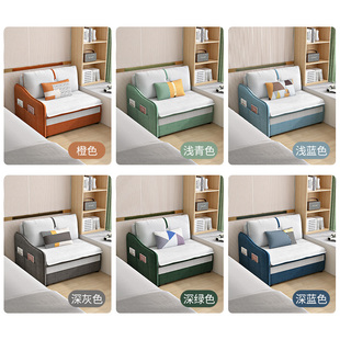 单边扶手收纳儿童布艺沙发床折叠两用多功能可伸缩单人位2023新款