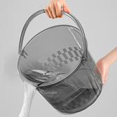 洗澡水桶凳塑料加厚可坐幼儿园家用浴室手提洗衣收纳桶带盖钓现货