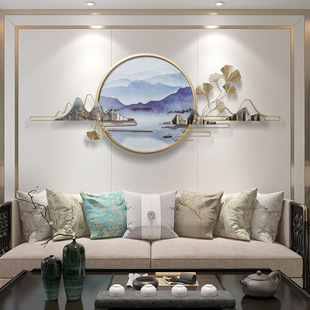 新中式 饰画铁艺壁饰客厅沙发背景墙现代卧室床头墙饰壁挂件 墙面装