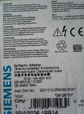 18.5KW软起动器3RW4026/27/28/36/37B38/46/4B-1/714-1BB04