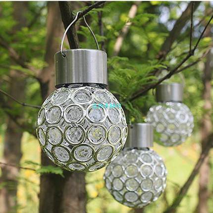 速发Innovative Solar Ball Hanging LED Lamp Outdoor Color Cha