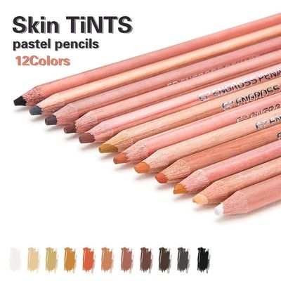 12Pcs Wood Pastel Pencil Set Basis Skin Pastel Color Pencil