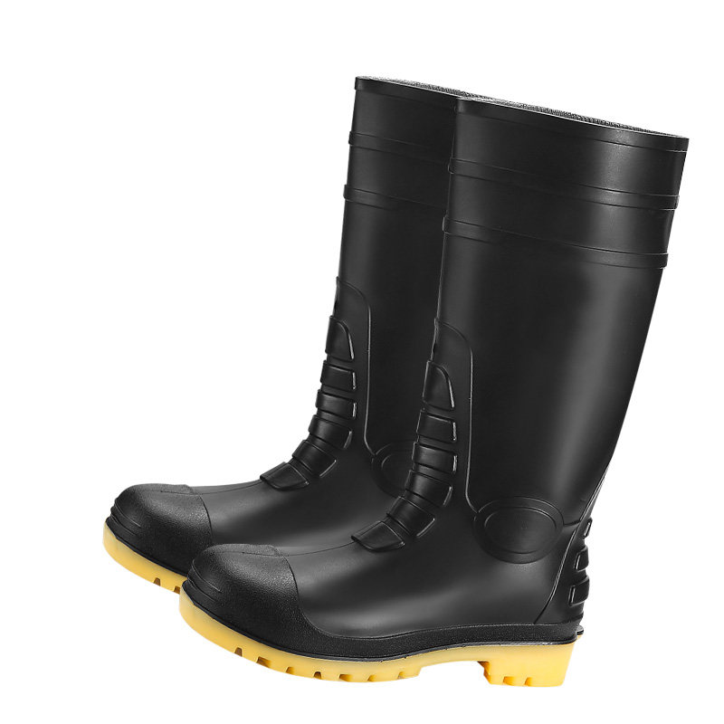 ANTI-SMASHING WATER SHOES MENS RAIN BOOTS HIGH L-TUBE LABOR PROTECTION RAIN BOOTS WATERPROOF RUBBER SHOES WOMENS COAL MINE BOOTS PUNCTURE-PROOF THICKENED WEAR-RESISTANT