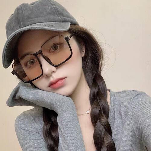 2023年新款太阳眼镜女韩版夏季街拍时尚茶色大框素颜墨镜女偏光潮