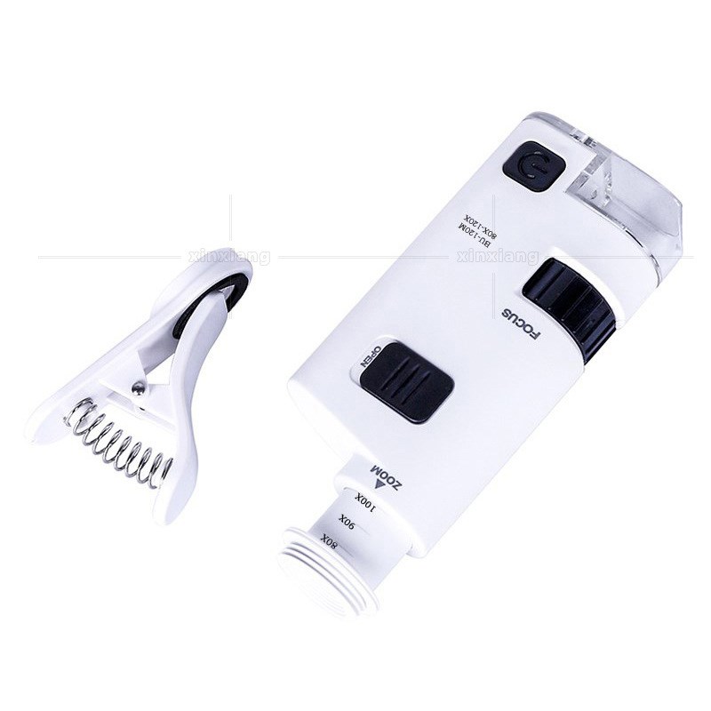 手机万能夹子80倍-120倍可调节倍数变焦显微镜S纺织印刷网点放大