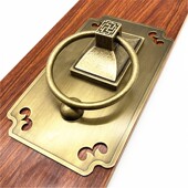 仿古纯铜方形拉手黄铜圆环拉环木门把手老式 大门别墅门拉手铜现货