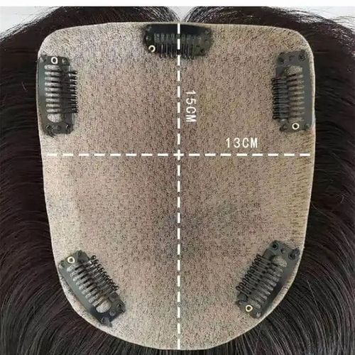 Ombre Honey Blonde Human Hair Wig Topper Hair Size 13x15cm H