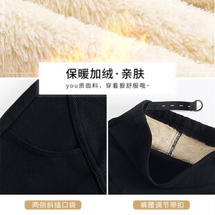 孕妇裤子长裤外穿黑色小脚裤大码秋冬加绒加厚高弹保暖打底裤冬季