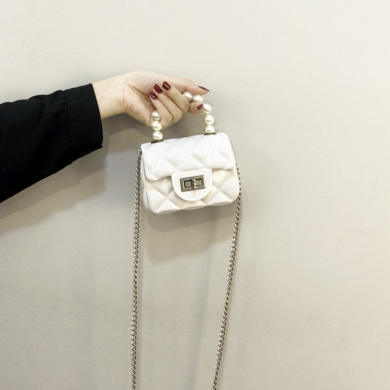 ins潮夏天迷你小包包女包2023新款菱格链条果冻包质感手提斜挎包