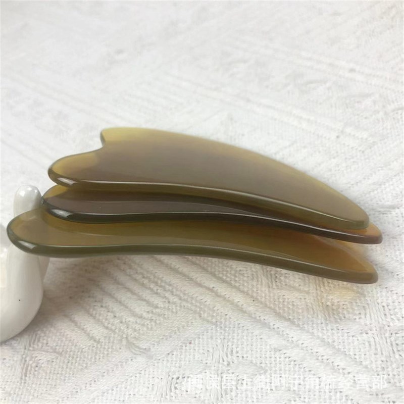 牛角刮痧板海豚爱心片美容刮痧通用经络疏通拨筋棒牛角梳