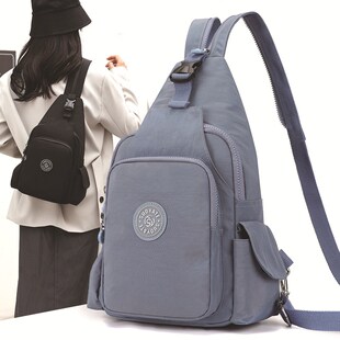牛津布双肩包女2024新款时尚轻便小型高级感胸包旅游帆布背包休闲