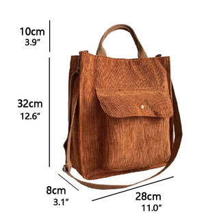 速发Corduroy Bag for Women Shoulder Bags Shopper Designer Ha