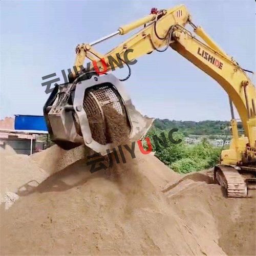 上新200型挖掘机旋转筛分笼 挖机滚筒筛网格斗河道洗沙筛鹅卵石筛