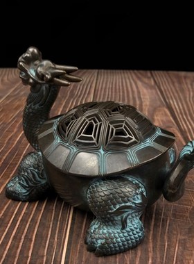 纯铜香炉摆件卧鹿貔貅龙龟熏B炉檀香沉香禅意室内创意装饰