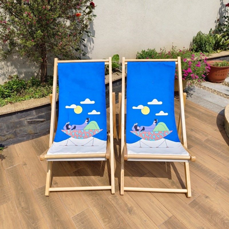 个性定制画面沙滩椅实木折叠帆布躺椅户外家用休闲阳台网红露营椅,户外/登山/野营/旅行用品,户外椅子凳子,淘宝优惠券,粉丝福利购,淘宝优惠卷