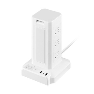 插排多功能立体接线板 公正立式 插座一转多插位带USB带台灯塔式