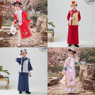 格格服装女儿童满族清朝小燕子女童古装男童阿哥民族演出服幼儿园