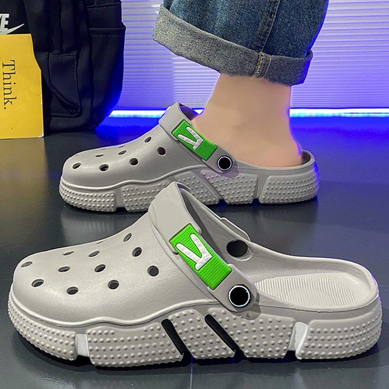 夏季新款大码洞洞鞋45男士包头凉鞋46外穿运动拖鞋47加宽休闲男鞋,流行男鞋,包头拖,淘宝优惠券,粉丝福利购,淘宝优惠卷