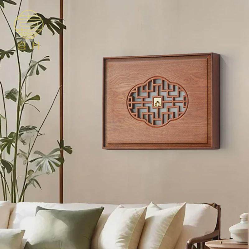 喜月新中式实木免打孔电表箱装饰遮挡板弱电箱电闸箱装饰画定制,家居饰品,电表箱装饰画,淘宝优惠券,粉丝福利购,淘宝优惠卷