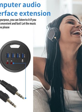 Table Grommet USB Hub Cable Hole Mounted USB Extender Adapte