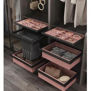 新品 架滑轨家用衣帽间抽拉五金配件皮 11V4衣柜拉篮可伸缩多功能裤