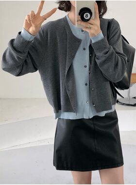 Chao有气质 文艺风秋外出时尚哺乳喂奶竖开上衣绵羊毛针织衫上衣