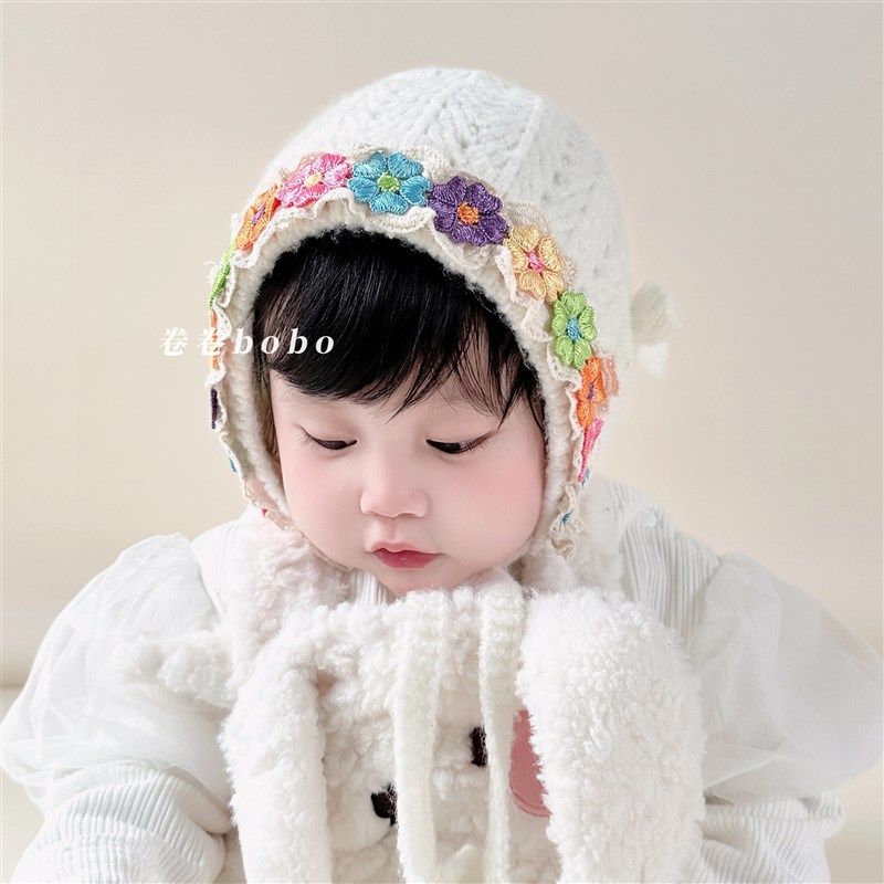 婴儿帽子秋冬护耳加厚保暖女宝宝护囟门胎帽公主彩色花朵宫廷帽,童装/婴儿装/亲子装,帽子,淘宝优惠券,粉丝福利购,淘宝优惠卷