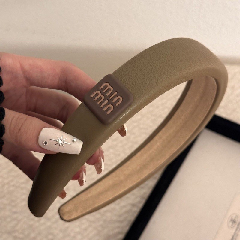 森系海绵高颅f顶发箍撞色搭配宽边皮质头箍洗脸外出压碎发发卡发