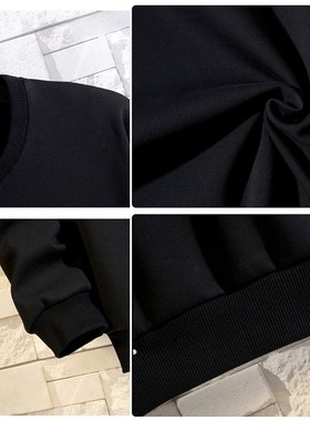 360斤加绒长袖t恤男黑色宽松大肚子E加肥加大码男装2021新款冬装