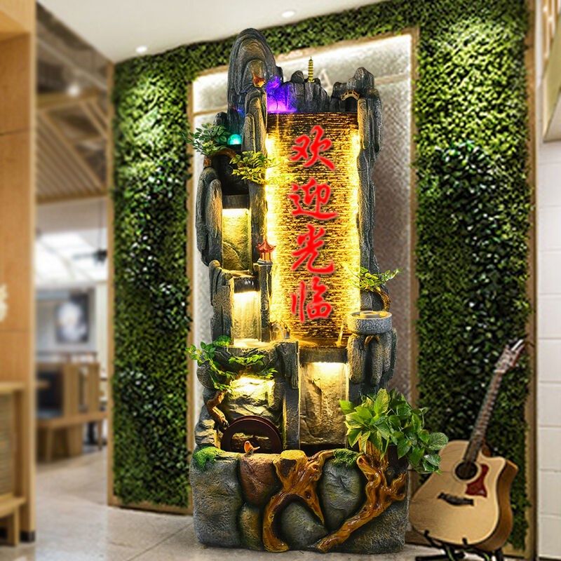 落地假山流水摆件循环水幕墙客厅办公室鱼缸造景观装饰开,家居饰品,流水摆件,淘宝优惠券,粉丝福利购,淘宝优惠卷