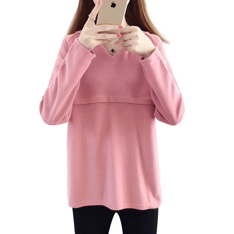 2022新款早秋卫衣女款孕妇小个子秋天衣服薄款哺乳衣X长袖产后喂