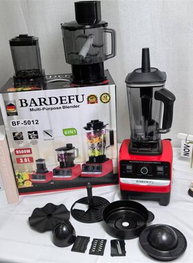 6in1 跨境不锈钢金属榨汁机破壁机辅食机搅拌机多功能研磨机料理