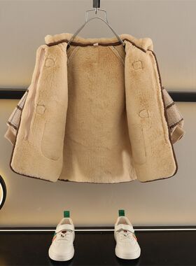 男童春秋冬款外套小男孩儿童洋气男宝宝加绒毛呢子大衣风衣潮4岁9