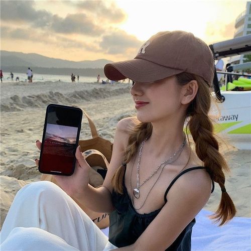 鸭舌帽假发一体R标帽子麻花辫长直发新款百搭甜酷辣妹时尚假发帽