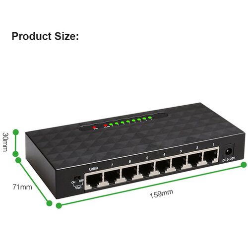 8 Port Gigabit Switch Network Ethernet Hub Adapter Full or H