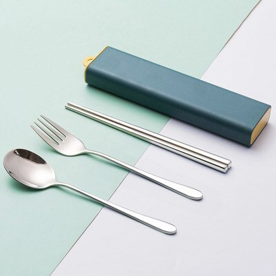 304 Stainless Steel Portable Cutlery Set with Case Picnic Di