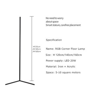Nordic RGB Corner Floor Lamp Modern Simple LED Rod Floor Lam