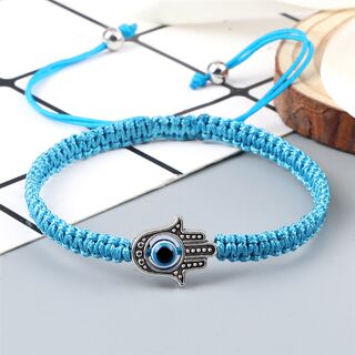 新品New Prayer Hand of Fatima Evil Eye Braided Bracelet Red