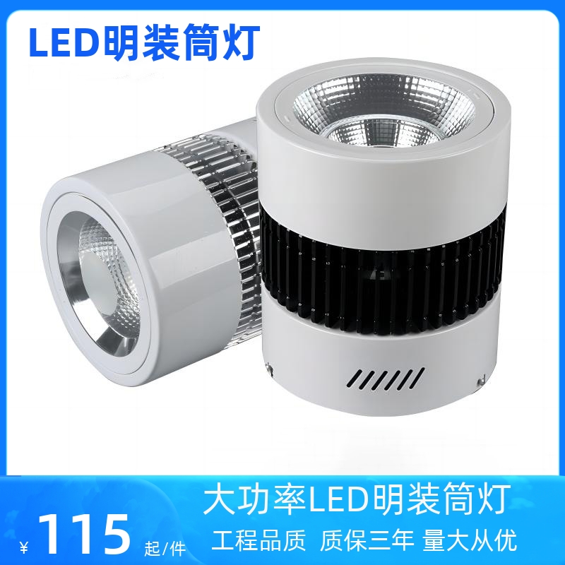 LED明装筒灯50W100W大功率舞台照明酒店展厅高铁站商场会议室吊灯