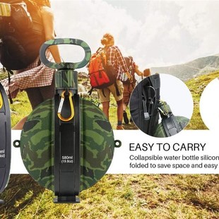 Collapsible Water Bottle Folding Army Tourist Flask FDA Food