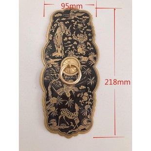 仿古衣柜铜拉手新中式铜拉手现代简约家具柜门铜把手雕刻花片拉手