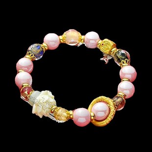 九华山法物流通处香灰瓷琉璃水晶手串转运财桃花手链本命年纪念品