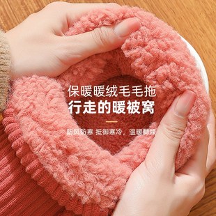 室内家居包跟保暖加绒家用厚底防滑带后Z跟棉鞋 冬季 男 男士 棉拖鞋