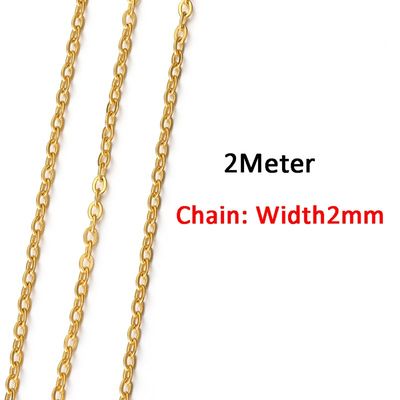 新品2Meters/1Meter Stainless Steel Chain High Quality Gold C