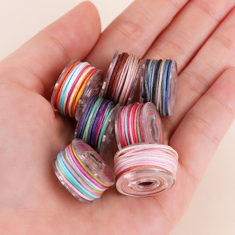 72号彩色迷你玉线五彩渐变段染手链编织手绳吊坠线绳手工diy材料