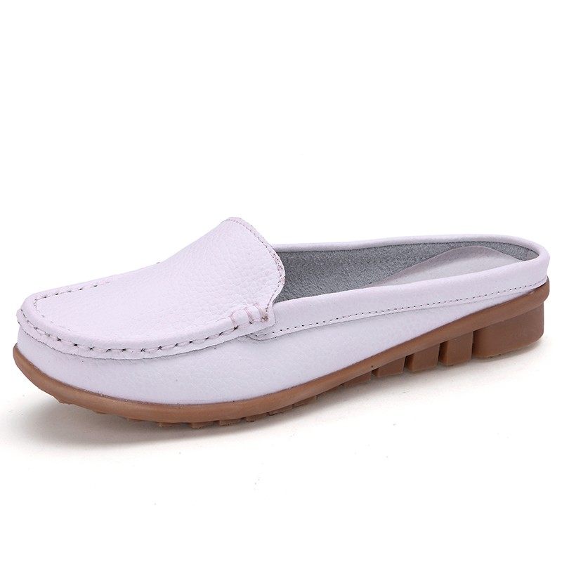 防滑凉拖女包头半拖鞋平底透气豆豆鞋休闲时尚懒人女单鞋特大码43,女鞋,包头拖,淘宝优惠券,粉丝福利购,淘宝优惠卷