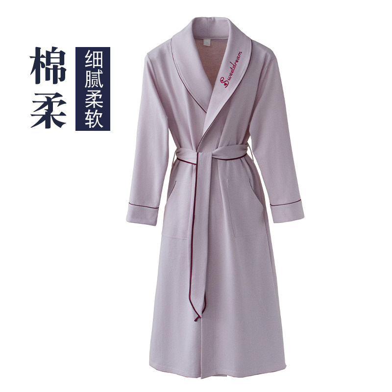 2021年新款睡袍女春秋长款薄款睡衣夏季长袖浴袍吸水速干浴衣